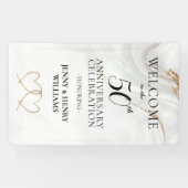 Golden 50th Wedding Jubileum Celebration Spandoek (Horizontaal)