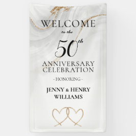 Golden 50th Wedding Jubileum Celebration Spandoek