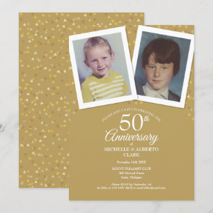 Golden 50th Wedding Jubileum Childhood Foto's Kaart