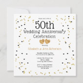 Golden 50th Wedding Jubileum Confetti Gold Kaart (Voorkant)