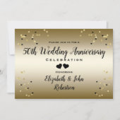 Golden 50th Wedding Jubileum Confetti Kaart (Voorkant)