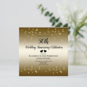 Golden 50th Wedding Jubileum Confetti Kaart (Staand voorkant)