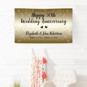 Golden 50th Wedding Jubileum Confetti Spandoek (Insitu)