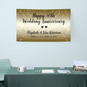 Golden 50th Wedding Jubileum Confetti Spandoek (Beurs)