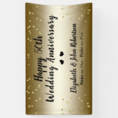 Golden 50th Wedding Jubileum Confetti Spandoek (Verticaal)
