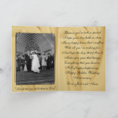 Golden 50th Wedding Jubileum Elegant Kaart (Binnen)