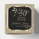 Golden 50th Wedding Jubileum Favor Box Bedankdoosjes (Bovenkant)