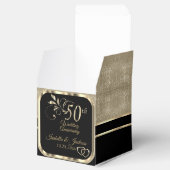 Golden 50th Wedding Jubileum Favor Box Bedankdoosjes (Geopend)