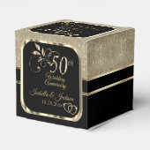 Golden 50th Wedding Jubileum Favor Box Bedankdoosjes (Achterkant)