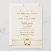 Golden 50th Wedding Jubileum Foto nodigt uit Kaart (Achterkant)