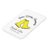 Golden 50th Wedding Jubileum gele laars Magneet (Linkerzijde)