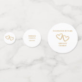Golden 50th Wedding Jubileum Hart Gepersonaliseerd Confetti (Voorkanten)