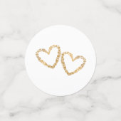 Golden 50th Wedding Jubileum Hart Gepersonaliseerd Confetti (Kleine voorkant)