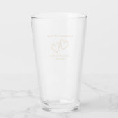 Golden 50th Wedding Jubileum Hart Gepersonaliseerd Glas (Achterkant)