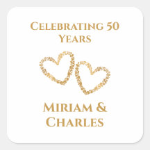 Golden 50th Wedding Jubileum Hart Gepersonaliseerd