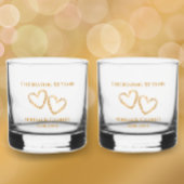 Golden 50th Wedding Jubileum Hart Gepersonaliseerd Whisky Glas
