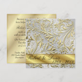 Golden 50th Wedding Jubileum Invitation Gold Kaart (Voorkant / Achterkant)