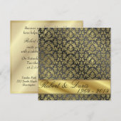 Golden 50th Wedding Jubileum Invitation Gold Kaart (Voorkant / Achterkant)