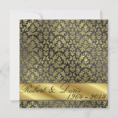 Golden 50th Wedding Jubileum Invitation Gold Kaart (Voorkant)