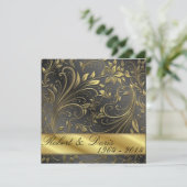 Golden 50th Wedding Jubileum Invitation Gold Kaart (Staand voorkant)