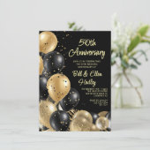 Golden 50th Wedding Jubileum Kaart (Staand voorkant)