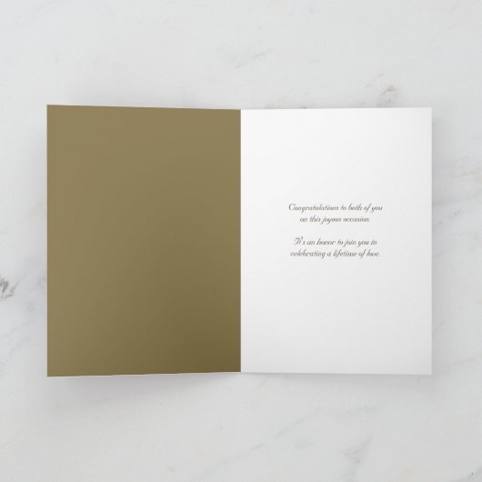 Golden 50th Wedding Jubileum Kaart (Binnen)