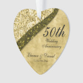 Golden 50th Wedding Jubileum Keepomwille Ornament (voorkant)