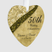 Golden 50th Wedding Jubileum Keepomwille Ornament (voorkant)