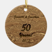 Golden 50th Wedding Jubileum Keramisch Ornament (Voorkant)