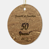 Golden 50th Wedding Jubileum Keramisch Ornament (Links)