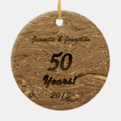 Golden 50th Wedding Jubileum Keramisch Ornament (Achterkant)