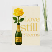Golden 50th Wedding Jubileum Love Still Blooms Folie Feestdagenkaart (Voorkant)