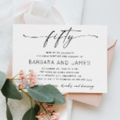 Golden 50th Wedding Jubileum | Minimalistische fot Kaart