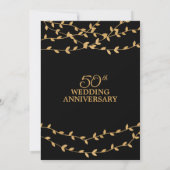 Golden 50th Wedding Jubileum Party Elegant Kaart (Achterkant)