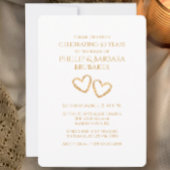 Golden 50th Wedding Jubileum Party Heart Custom Kaart