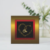 Golden 50th Wedding Jubileum Party Invitation Kaart (Staand voorkant)