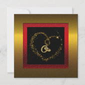 Golden 50th Wedding Jubileum Party Invitation Kaart (Voorkant)