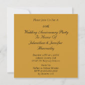 Golden 50th Wedding Jubileum Party Invitation Kaart (Achterkant)