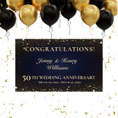 Golden 50th Wedding Jubileum Party Spandoek