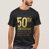 Golden 50th Wedding Jubileum Persoonlijke Partij T-shirt (Voorkant)
