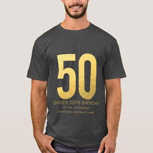 Golden 50th Wedding Jubileum Persoonlijke Partij T-shirt (Voorkant)