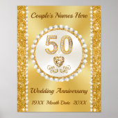 Golden, 50th Wedding Jubileum Poster (Voorkant)