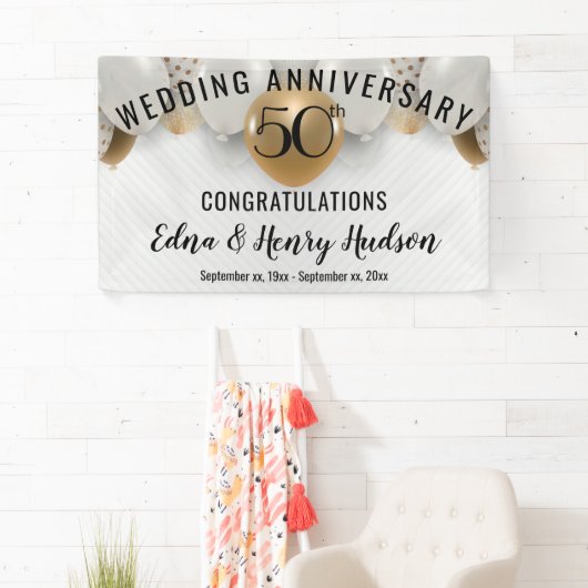 Golden 50th Wedding Jubileum Spandoek (Insitu)