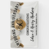 Golden 50th Wedding Jubileum Spandoek (Verticaal)