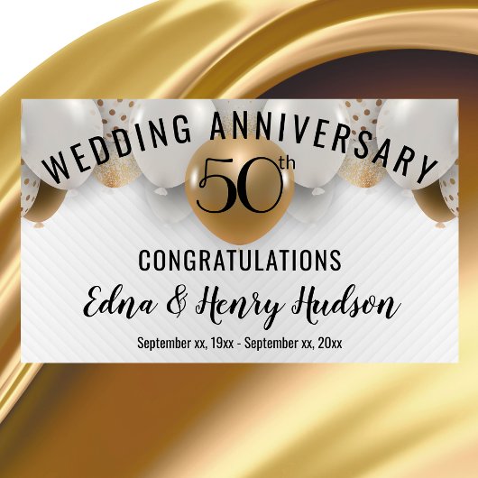 Golden 50th Wedding Jubileum Spandoek