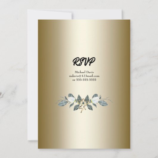 Golden 50th Wedding Jubileum Uitnodiging (Achterkant)