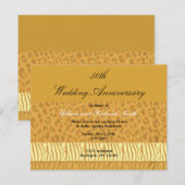 Golden 50th Wedding Jubileum Uitnodiging (Voorkant / Achterkant)