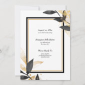 Golden 50th Wedding Jubileum, zwart en goud in Kaart (Achterkant)