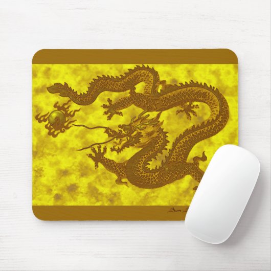 Golden 5-Toed Dragon Mousepad Muismat (Met muis)