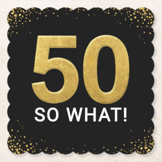 Golden 60 So What Funny Birthday Party Kartonnen Onderzetters